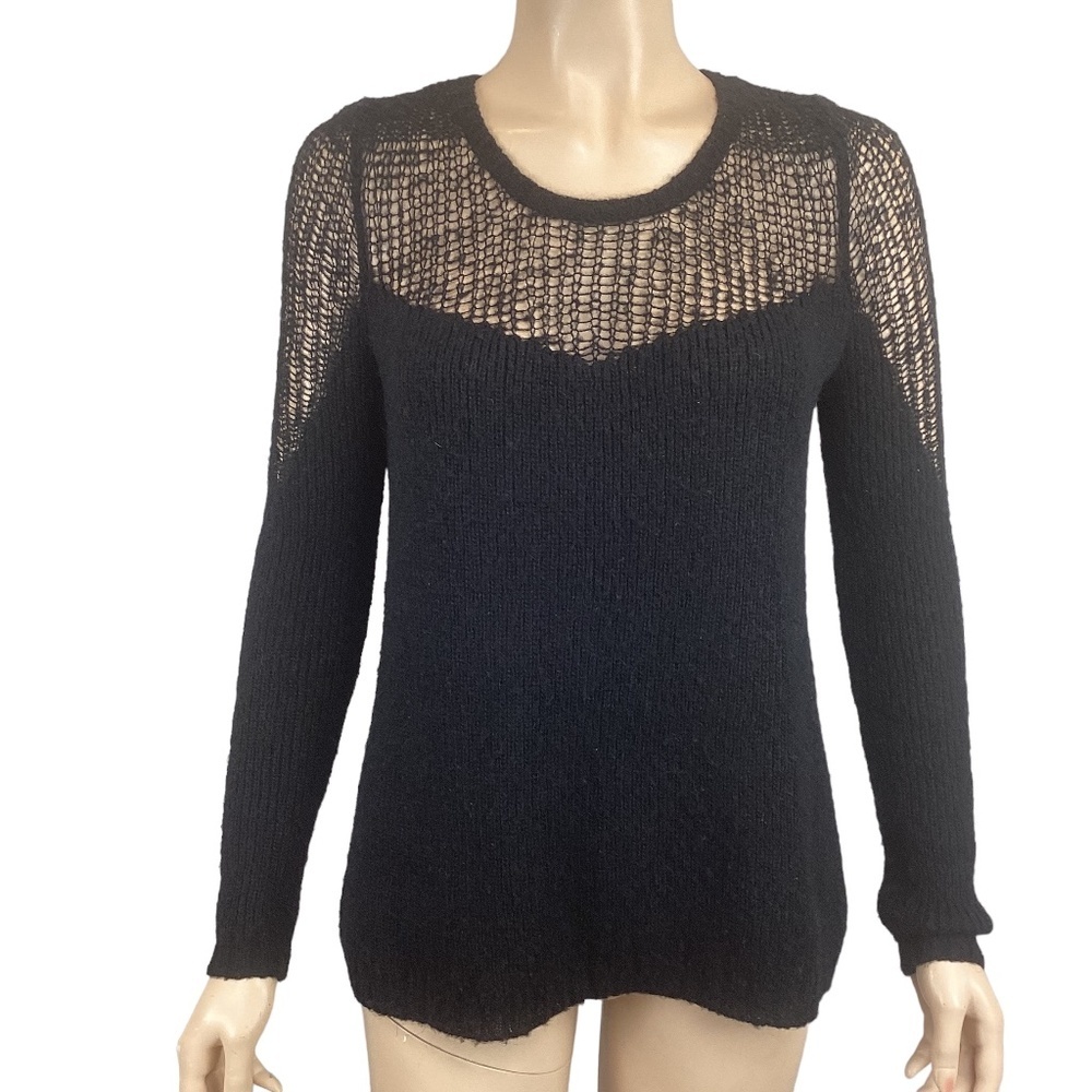 Ulla Johnson Pullover Black Wool Alpaca Scoop Neck‎ Sweater Super soft size P 0